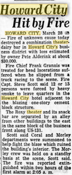 Roxy Theatre - 1960 Article On Fire (newer photo)